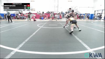 92 lbs Quarterfinal - Brock Bayless, Weatherford Youth Wrestling vs JZ Osei, OKC Saints Wrestling