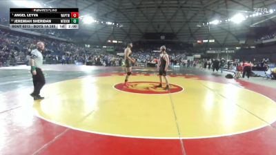 Boys 1A 285 lbs Champ. Round 2 - Angel Leyva, Wapato vs Jeremiah Sheridan, Mount Baker