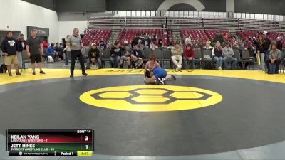 100 lbs Placement Matches (8 Team) - Jett Hines, Patriots Wrestling Club vs Keilan Yang, LAW/Crass Wrestling