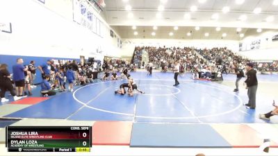 97 lbs Cons. Semi - Dylan Loza, Academy Of Wrestling vs Joshua Lira, Inland Elite Wrestling Club