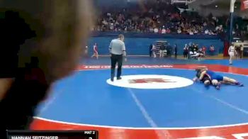 132 lbs Champ. Round 1 - Grace Goodfellow, Illiana Christian vs Hannah Seitzinger, Indian Creek