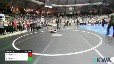 46 lbs Round Of 16 - Timmy McCall, Fort Gibson Youth Wrestling vs Tyde Begley, Choctaw Ironman Youth Wrestling