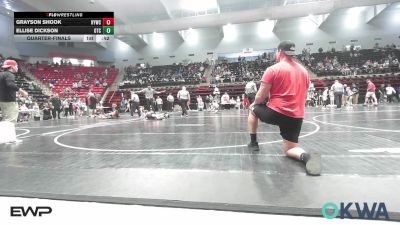 76-80 lbs Quarterfinal - Grayson Shook, Hilldale Youth Wrestling Club vs Ellise Dickson, Owasso Takedown Club