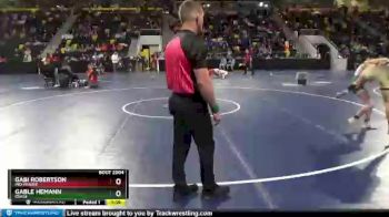 100 lbs Quarterfinal - Gabi Robertson, Mid-Prairie vs Gable Hemann, Osage