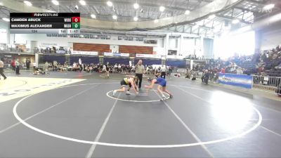 124 lbs Round 2 (3 Team) - Camden Aruck, Webster Schroeder High Sch vs Maximus Alexander, West Genesee Sr HS