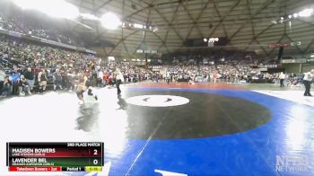 Girls 3A/4A 130 3rd Place Match - Madisen Bowers, Lake Stevens (Girls) vs Lavender Bel, Graham-Kapowsin (Girls)