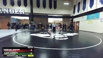 105lbs Champ. Round 1 - Alexis Clements, Naches Valley (Girls) vs Madeline Johnson, Central Kitsap (Girls)