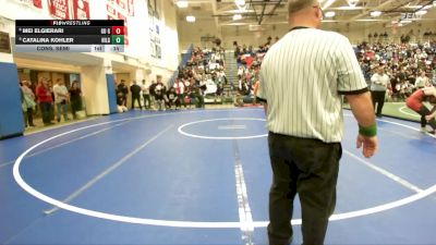 Girls 135 lbs Cons. Semi - Catalina Kohler, Hillsdale Girls vs Mei Elgierari, Gunn Girls
