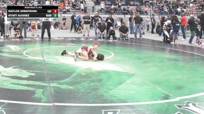 53 lbs Cons. Sub-quarters - Wyatt Alvarez, White River Hornets Wrestling Club vs Waylon Armstrong, Kalispell Wrestling Club