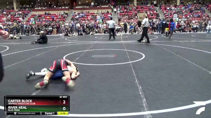 92 lbs Quarterfinal - Carter Block, Wamego Wrestling Club vs River Neal, Blue Pride