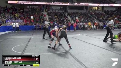 100 lbs Quarterfinal - Brinlee Hartman, Wellsville vs Lahna Passmore, Chase Co.