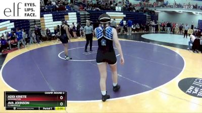 135 lbs. Champ. Round 2 - Ava Johnson, Clarksville vs Addi Kriete, Washington