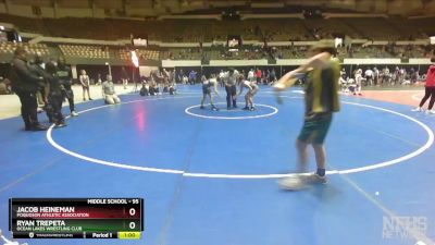 95 lbs 3rd Place Match - Jacob Heineman, Poquoson Athletic Association vs Ryan Trepeta, Ocean Lakes Wrestling Club