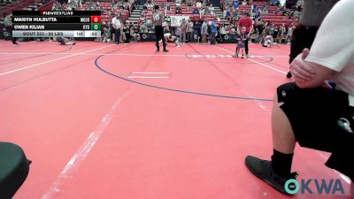 90 lbs Consi Of 4 - Maisyn Hulbutta, Mojo Grappling Academy vs Owen Kilian, Kansas Young Guns