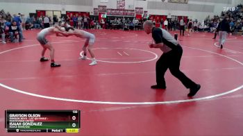 133 lbs 7th Place Match - Isaiah Gonzalez, Maple River/USC vs Grayson Olson, Dawson-Boyd - Lac Qui Parle - Montevideo United