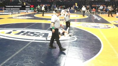 3A 150 lbs Champ. Round 1 - Evan Matkovich, Aurora (West Aurora) vs Donovan Rosauer, Yorkville (H.S.)