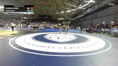 Girls 3A 105 lbs Champ. Round 2 - Lucy Villa, Evergreen (Vancouver) (Girls) vs Isabelle Goedl, Sedro-Woolley (Girls)