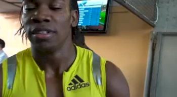 Yohan Blake after 9.96 in 100 at 2010 Lausanne Diamond League