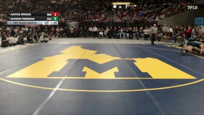 6A 126 lbs 1st Place Match - Justus Briggs, Meridian vs Jaxson Freeman, Caldwell