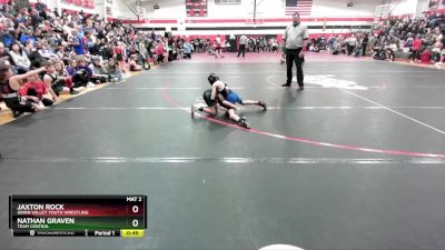 55 lbs Quarterfinal - Nathan Graven, Team Central vs Jaxton Rock, Grain Valley Youth Wrestling