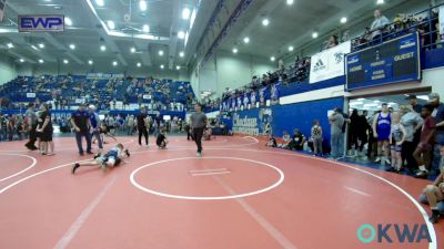 85 lbs Round Of 16 - Cayden Beavers, Harrah Little League Wrestling vs Bowen Schubert, Chandler Takedown Club