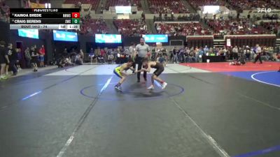 74 lbs Champ. Round 1 - Craig Berens, Shepherd Wrestling Club vs Kainoa Brede, North Montana Wrestling CLub