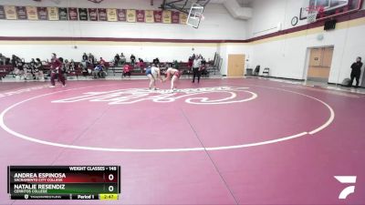 148 lbs Semifinal - Natalie Resendiz, Cerritos College vs Andrea Espinosa, Sacramento City College