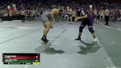 D1-285 lbs Champ. Round 1 - Tyler Frick, Wyoming vs Vincent Cox, Hartland HS