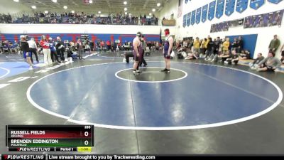 285 lbs Cons. Round 2 - Russell Fields, Kellogg vs Brenden Eddington, Pocatello