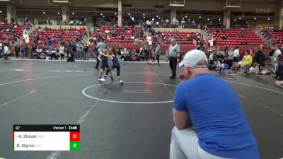 67 lbs 3rd Place Match - Kael Shaver, Andover Wrestling Club vs Gunnar Algrim, Hutchinson