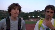 Garrett Heath and Will Leer after 1500 with Russell Brown Tribute at 2010 Nuoro Meeting