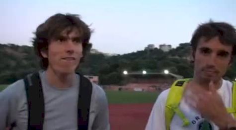 Garrett Heath and Will Leer after 1500 with Russell Brown Tribute at 2010 Nuoro Meeting