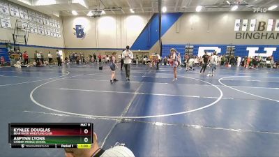 85 lbs Round 2 - Kynlee Douglas, Bear River Wrestling Club vs Aspynn Lyons, Carbon Middle School