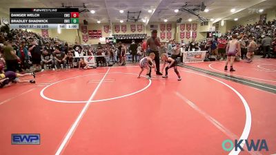 52 lbs Quarterfinal - Danger Welch, Claremore Wrestling Club vs Bradley Shadwick, Berryhill Wrestling Club