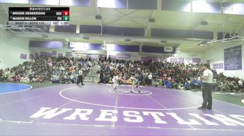 Boys 115 lbs Semifinal - Brodie Henderson, Orland Boys vs Mason Dillon, Pleasant Valley Boys