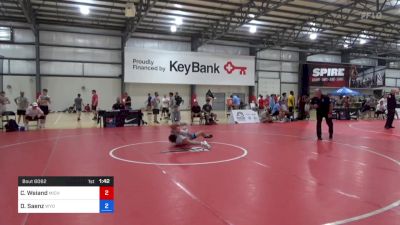 61 kg Consi Of 32 #2 - Caleb Weiand, Michigan Wrestling Club vs David Saenz, Wyoming Wrestling Reg Training Ctr