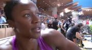 Carmelita Jeter after 100 victory and SB at 2010 Monaco Diamond League