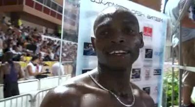 Abubaker Kaki after 1:43 800 victory at 2010 Monaco Diamond League