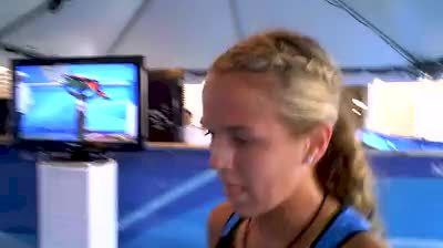 Shelby Greany after a pile up in Steeple Final 2010 World Junior Champs