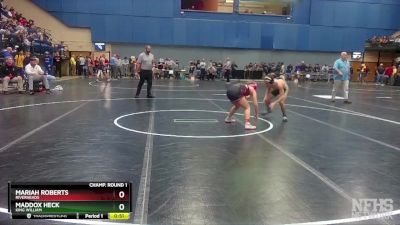 2 - 106 lbs Cons. Round 3 - Maddox Heck, King William vs Mariah Roberts, Riverheads