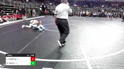 100 lbs Consi Of 4 - Luke Hoefling, Siouxland Wrestling Academy vs Nyjah Wood, Purler Wrestling