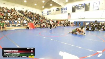 125 lbs Round 2 - Stephanie Gereb, Torrey Pines High School vs Clarissa Cisneros, Total Kaos Wrestling Club