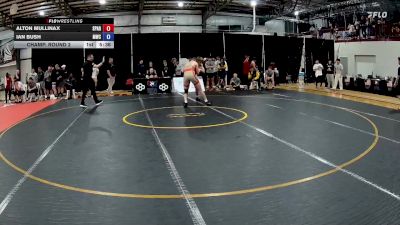 86 kg Champ. Round 2 - Alton Mullinax, Spar vs Ian Bush, Mountaineer Wrestling Club