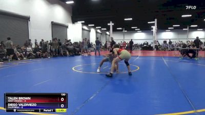 130 lbs Round 3 (8 Team) - Talen Brown, West Virginia vs Diego Valdiviezo, California