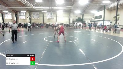 141 lbs Consi Of 8 #1 - Zack Zeamer, Lock Haven vs David Kriedler, Navy