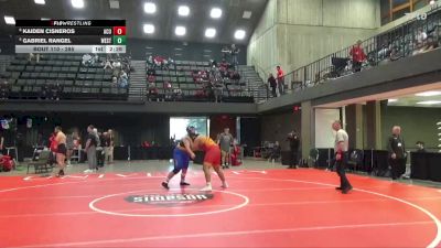 285 lbs Cons. Round 2 - Kaiden Cisneros, Arizona Christian University vs Gabriel Rangel, Westcliff