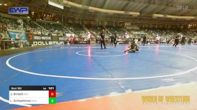 100 lbs 5th Place - Joe Birkett, Sebolt Wrestling Academy vs Lincoln Schwettman, Badlands Elite