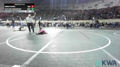 100 lbs Rr Rnd 2 - Emma Evans, Bartlesville Wrestling Club vs Kai'lynn Neighbors, Muskogee Rougher Youth Wrestling