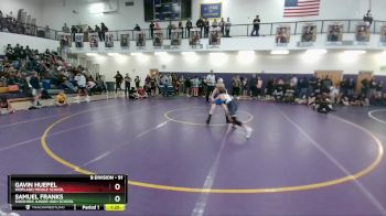 91 lbs Semifinal - Samuel Franks, Shoshoni Junior High School vs Gavin Huepel, Worland Middle School