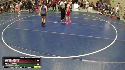 100 lbs Quarterfinal - Ellaria Crapo, Delta Wrestling Club vs Adalia Soto, Carbon Middle School